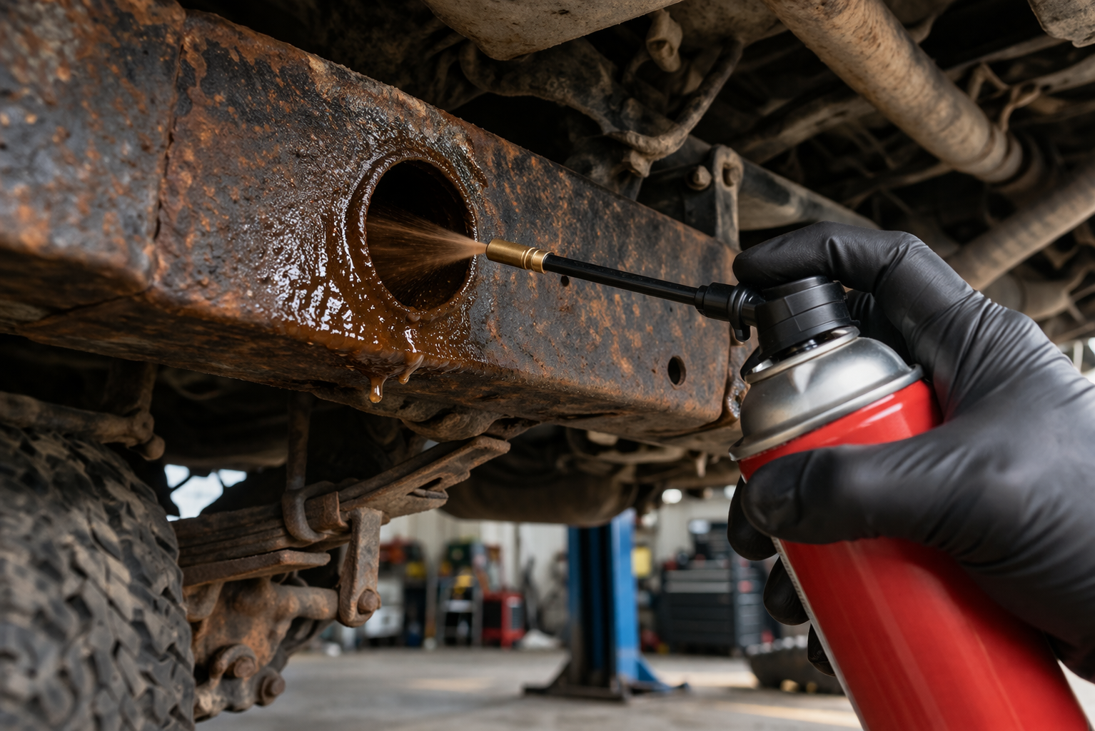 Using Fluid Film Inside a Frame to Stop Rust From the Inside Out