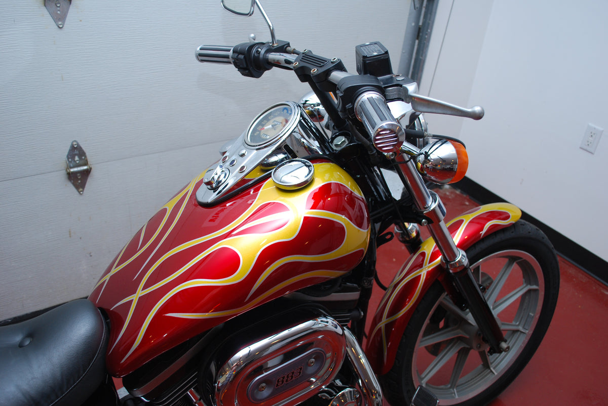 Harley Davidson Sportster 883 with 9K Miles Custom Flame Paint