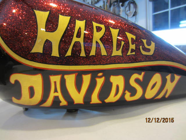 Harley Davidson Softail Custom Painted Candy Apple Red Flake Tank &amp; Fender Set