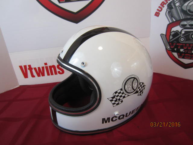 Vintage Full Face Norcon Helmet Painted as Steve Mcqueen Lemans Tribute