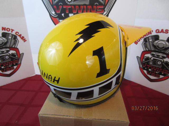 Vintage Helmet Painted as a Bob "Hurricane" Hannah Motocross Legend Tribute