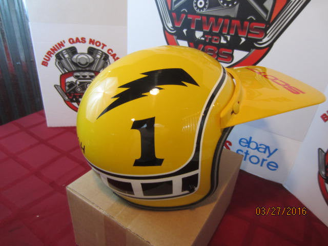Vintage Helmet Painted as a Bob &quot;Hurricane&quot; Hannah Motocross Legend Tribute