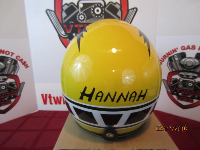Vintage Helmet Painted as a Bob &quot;Hurricane&quot; Hannah Motocross Legend Tribute