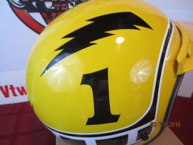 Vintage Helmet Painted as a Bob &quot;Hurricane&quot; Hannah Motocross Legend Tribute