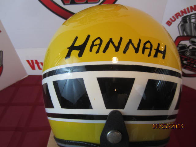 Vintage Helmet Painted as a Bob &quot;Hurricane&quot; Hannah Motocross Legend Tribute