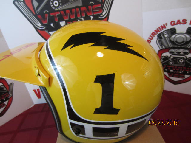 Vintage Helmet Painted as a Bob &quot;Hurricane&quot; Hannah Motocross Legend Tribute