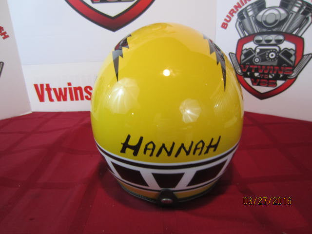 Vintage Helmet Painted as a Bob &quot;Hurricane&quot; Hannah Motocross Legend Tribute