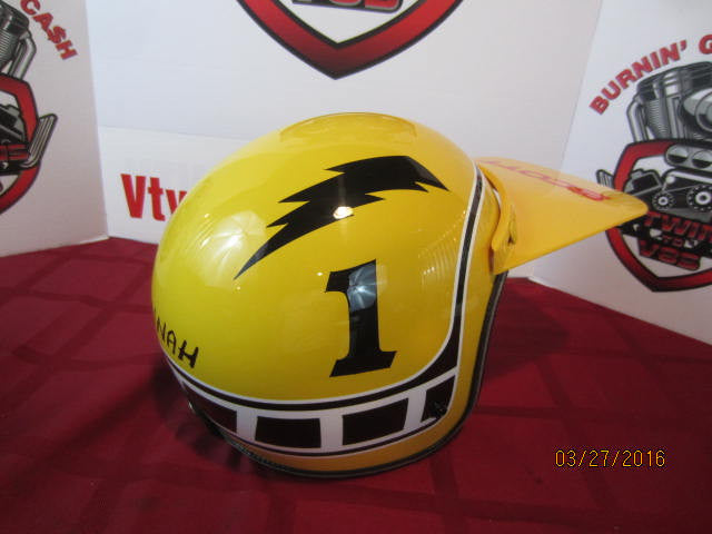 Vintage Helmet Painted as a Bob &quot;Hurricane&quot; Hannah Motocross Legend Tribute