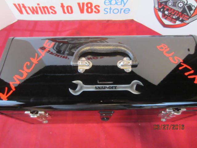 Custom Painted Craftsman Tool Box Air Brushed Gear Head one-off Orig -  V-Twins to V-8s