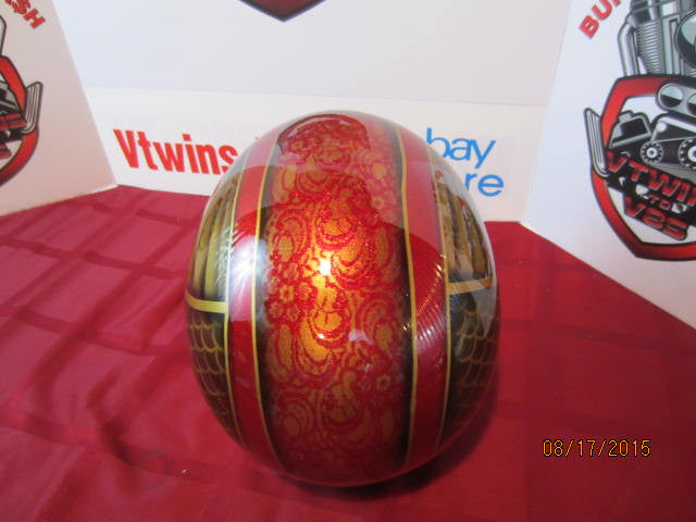 Vintage Custom Painted Helmet Feauturing Lace, Fades, Fish Scales &amp; Hand Striped