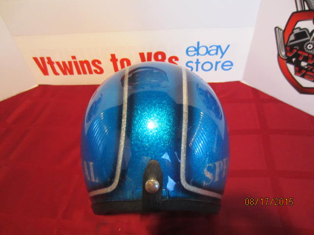 Vintage Custom Painted Helmet Feauturing Blue Flake, Silver Flake &amp; Fade