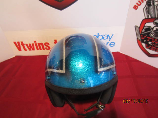 Vintage Custom Painted Helmet Feauturing Blue Flake, Silver Flake &amp; Fade