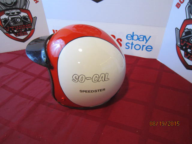 Vintage Custom Painted Helmet Feauturing SO-Cal Speedster Logo Red/White/Black