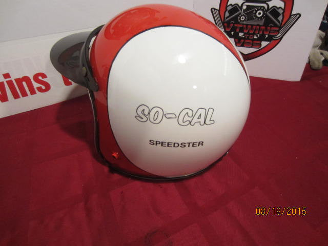 Vintage Custom Painted Helmet Feauturing SO-Cal Speedster Logo Red/White/Black