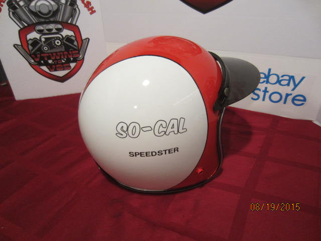 Vintage Custom Painted Helmet Feauturing SO-Cal Speedster Logo Red/White/Black