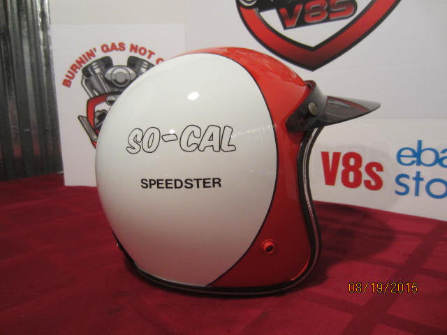 Vintage Custom Painted Helmet Feauturing SO-Cal Speedster Logo Red/White/Black