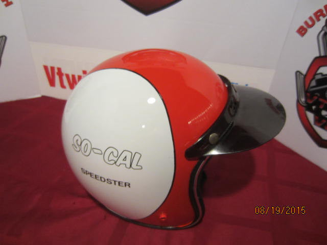 Vintage Custom Painted Helmet Feauturing SO-Cal Speedster Logo Red/White/Black