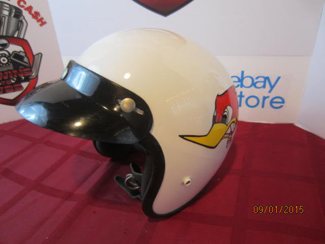 Vintage Custom Painted Helmet Feauturing Clay Smith Cams &amp; Moon Eyes Logo