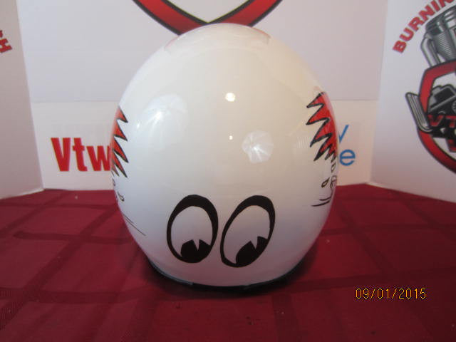 Vintage Custom Painted Helmet Feauturing Clay Smith Cams &amp; Moon Eyes Logo