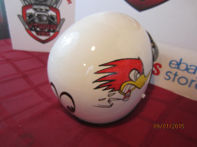 Vintage Custom Painted Helmet Feauturing Clay Smith Cams &amp; Moon Eyes Logo